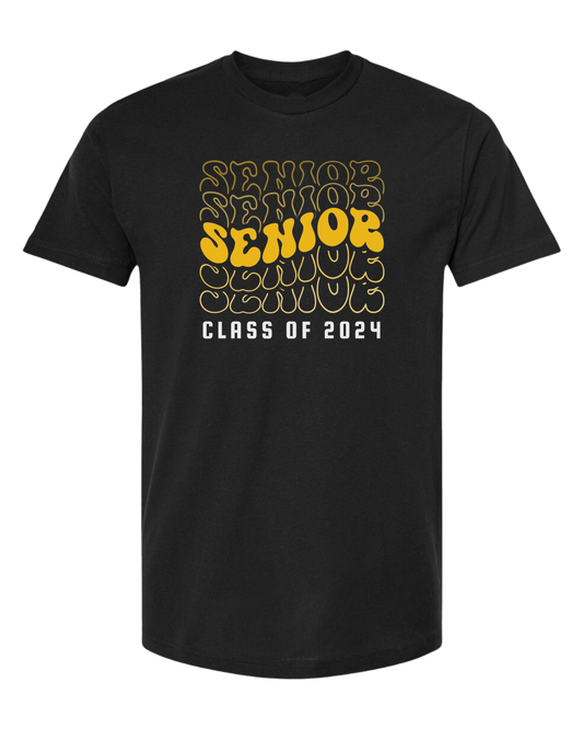 Graduation Class "SENIOR" groovy font graphic Classic unisex crewneck tee Short sleeve crew neck
