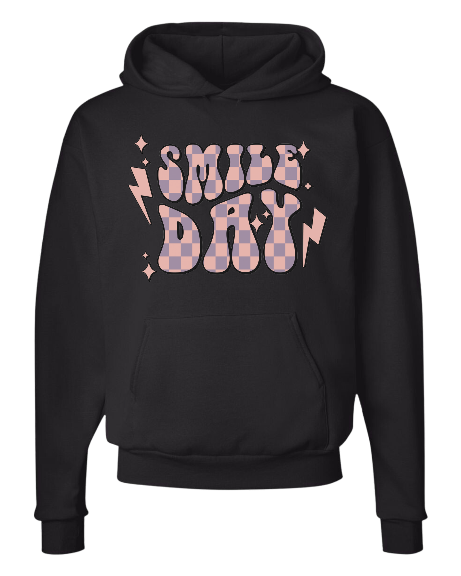 Groovy font large "SMILE DAY" graphic Classic unisex crewneck tee Hoodie