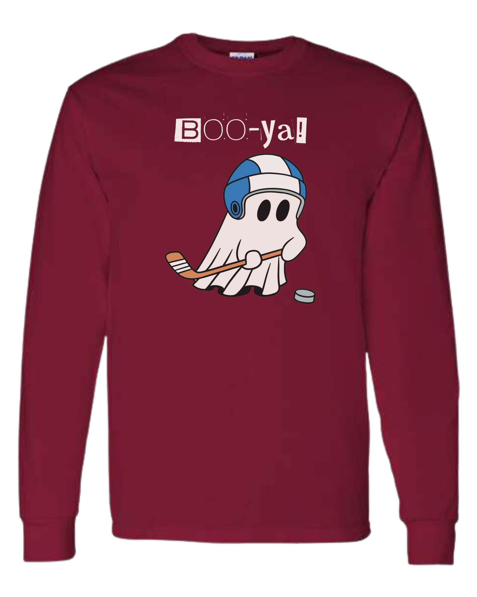 Hockey ghost "Boo-ya" tee Classic unisex crewneck sweatshirt Cardinal Red