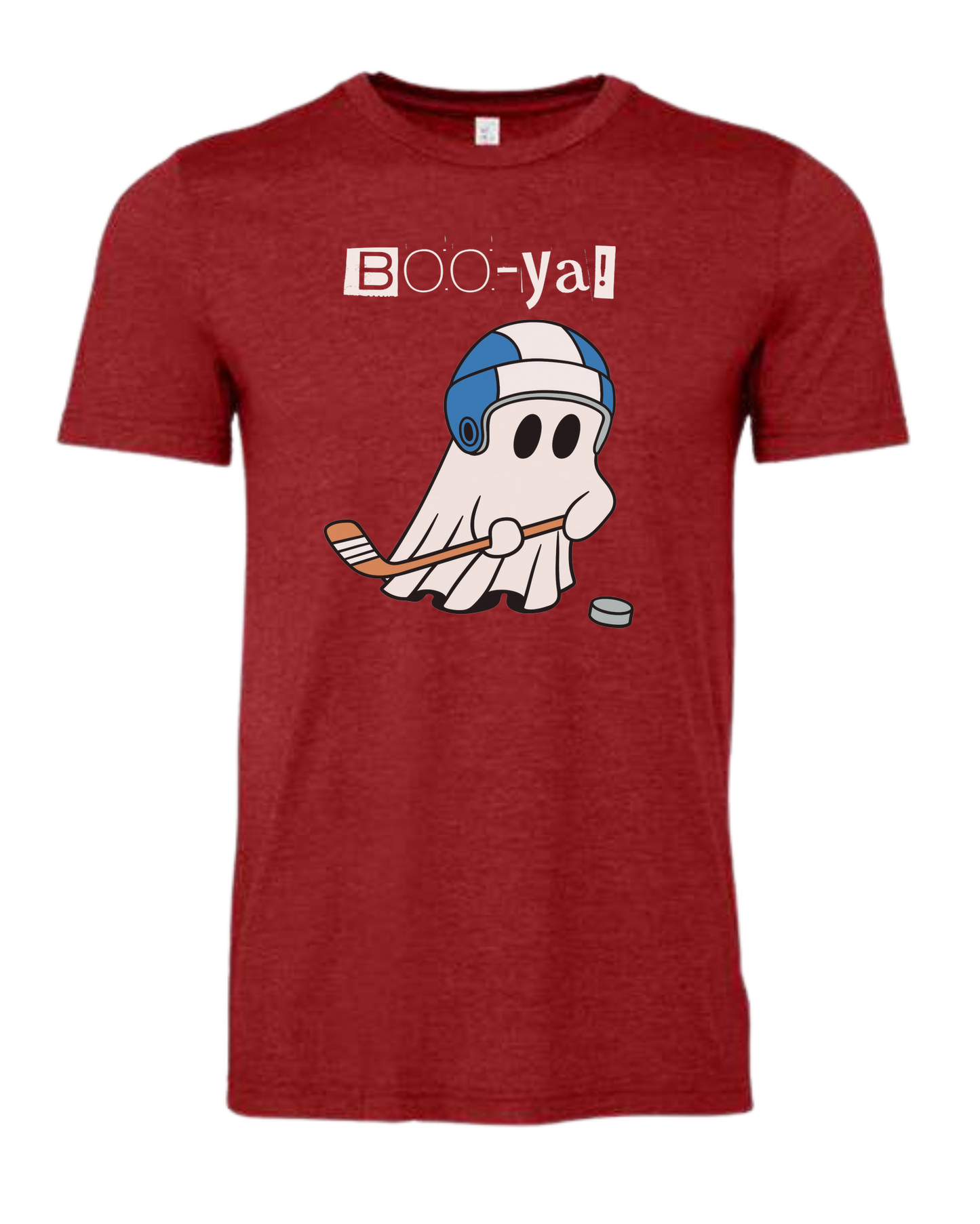 Hockey ghost "Boo-ya" tee Premium unisex crewneck tee Canvas Red