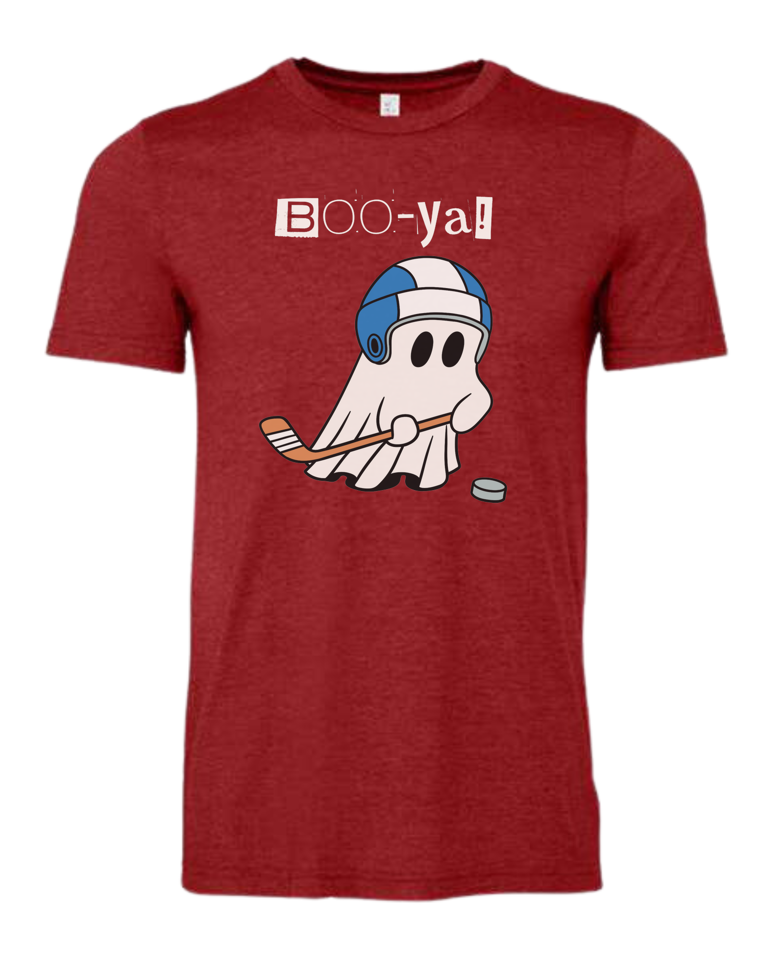 Hockey ghost "Boo-ya" tee Premium unisex crewneck tee Canvas Red