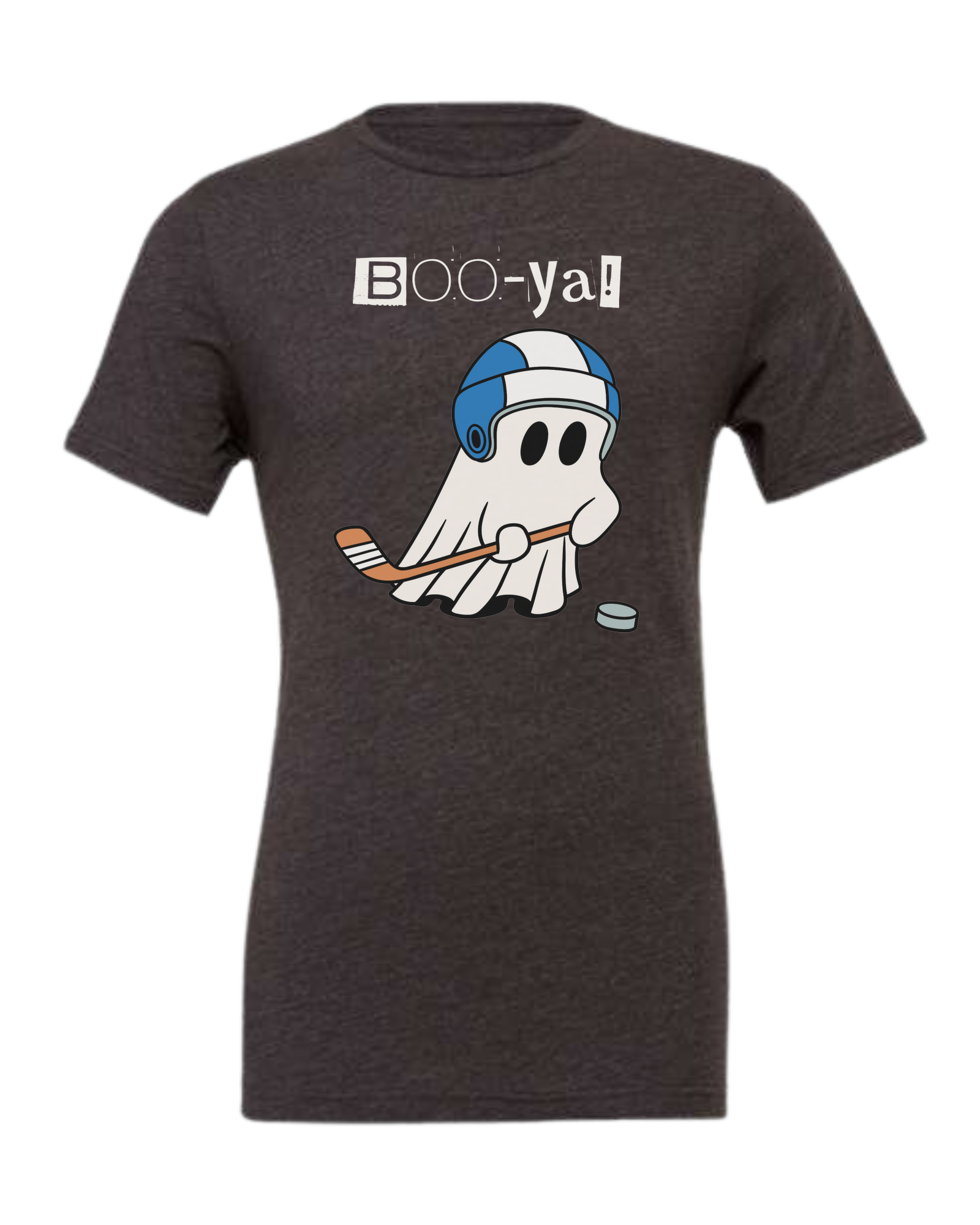 Hockey ghost "Boo-ya" tee Premium unisex crewneck tee Dark Grey