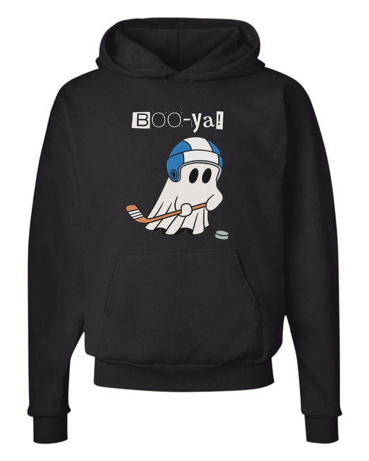 Hockey ghost "Boo-ya" tee Unisex Classic Hoodie Black