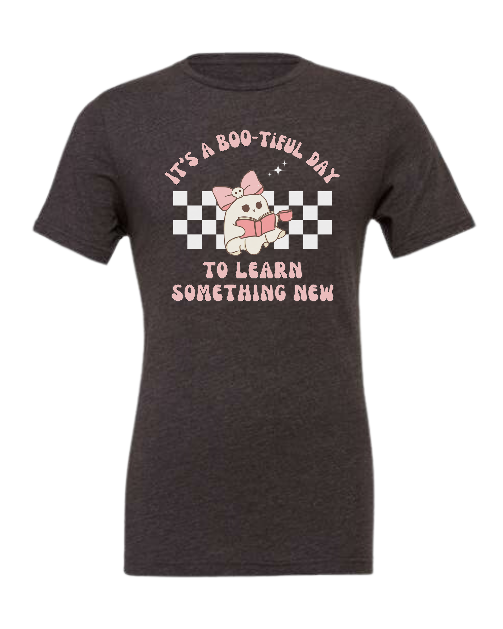 "It's a BOO-tiful Day to Learn Something" cute ghost graphic Premium unisex crewneck tee Dark Grey