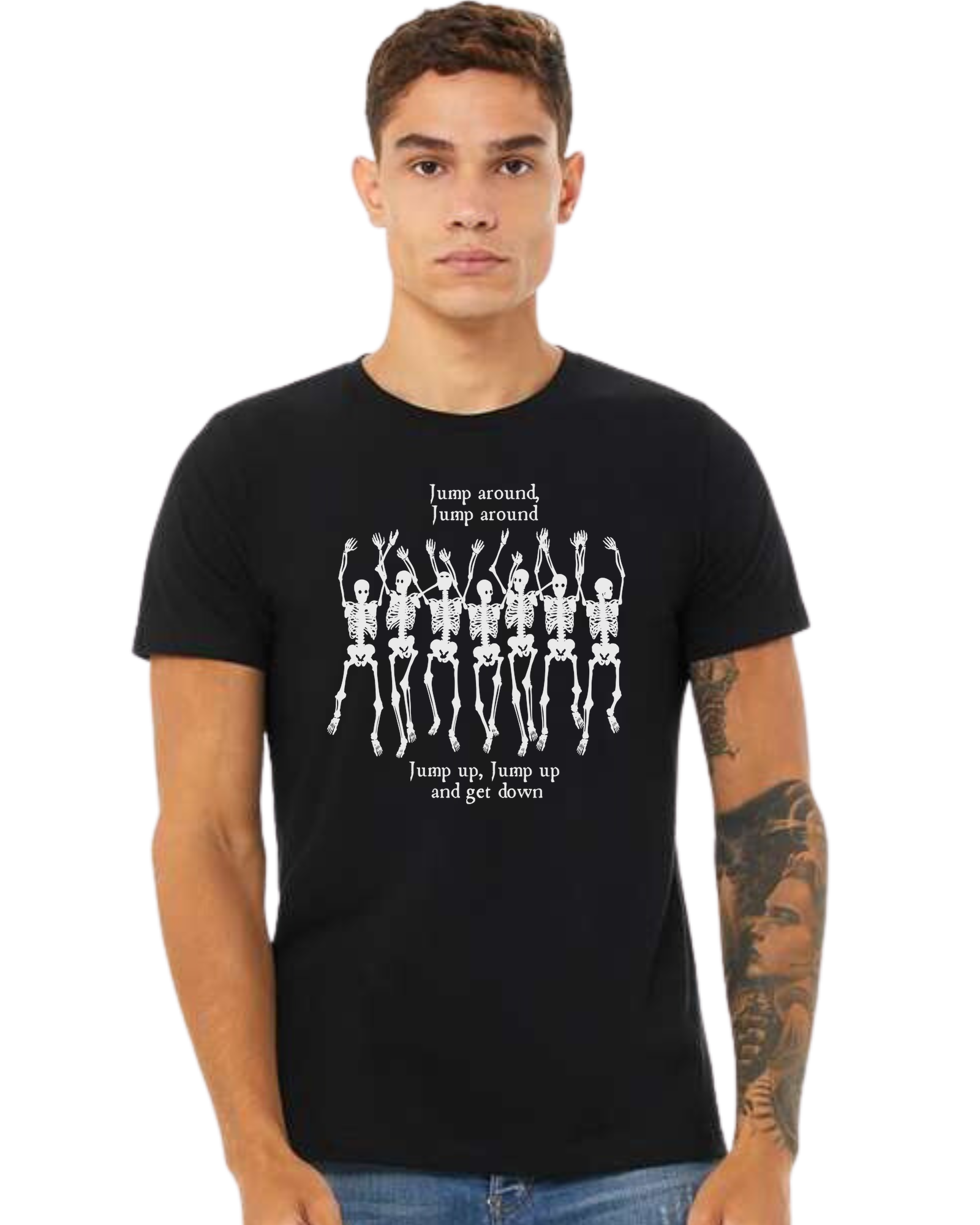 "Jump Around" Skeleton tee Premium unisex crewneck tee Black
