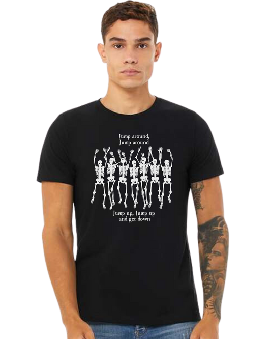 "Jump Around" Skeleton tee Premium unisex crewneck tee Black