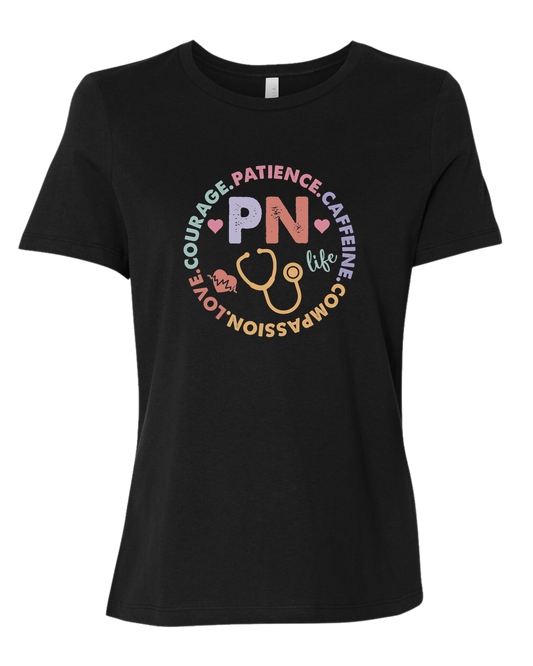 PN Life graphic Women's fit premium crewneck tee Black