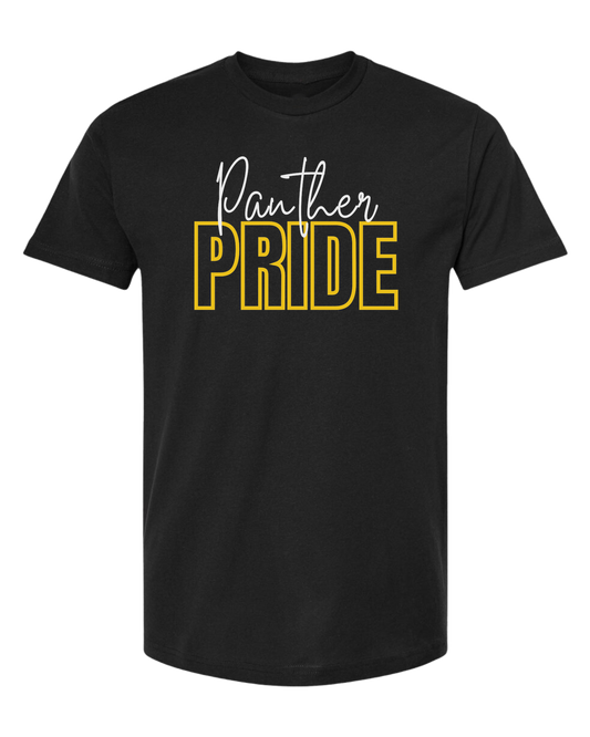 "Panther Pride" contrasting text graphic Classic unisex crewneck tee Short sleeve crew neck