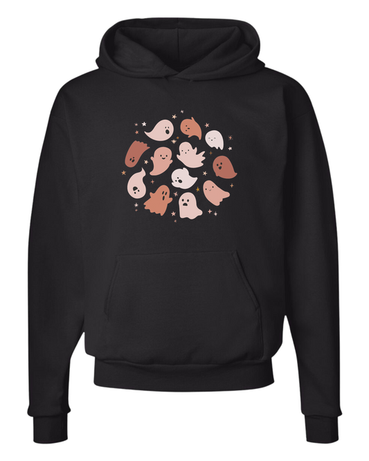 Pink Ghosts Circle Unisex Classic Hoodie Black