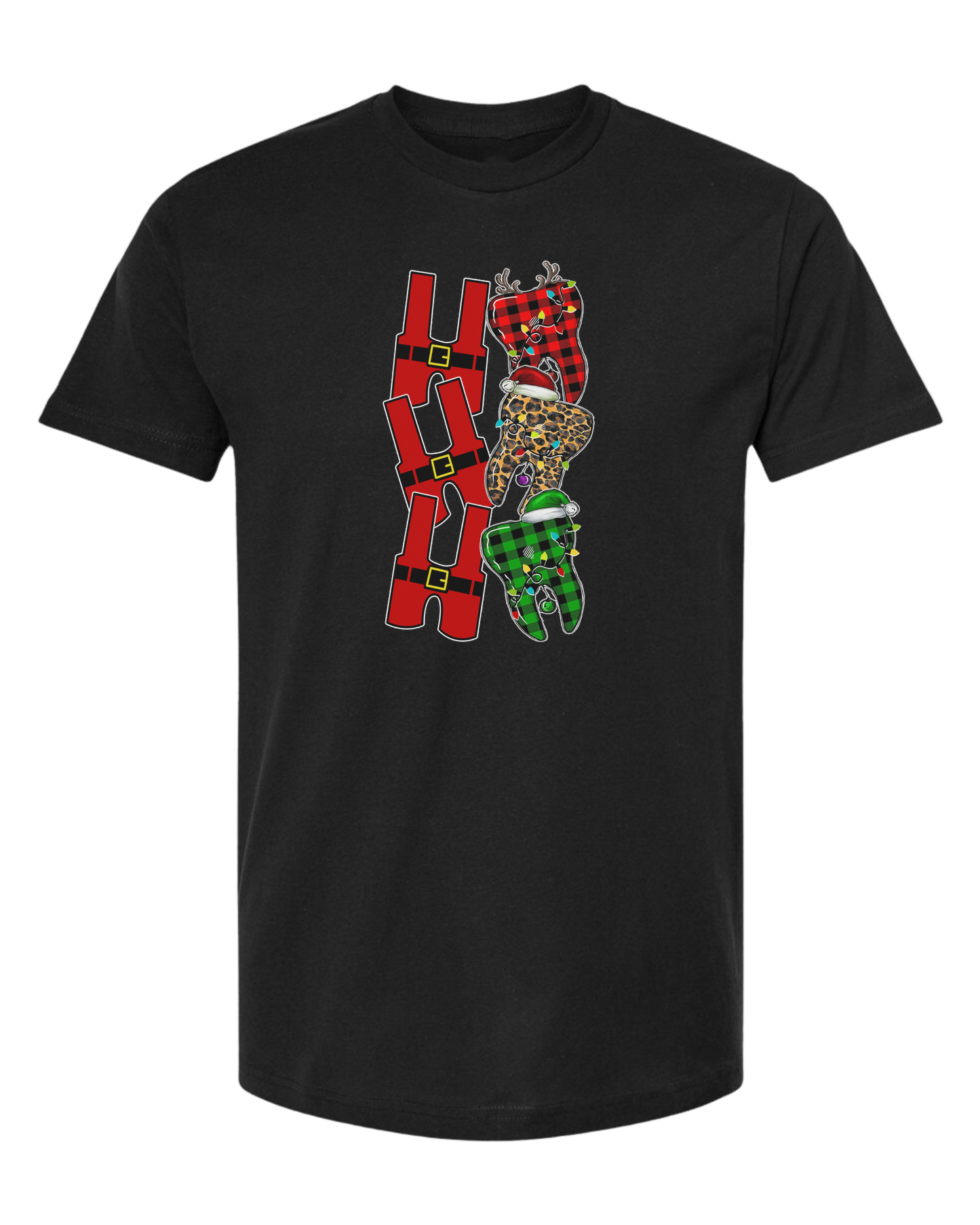 Santa suit H "HO HO HO" graphic Unisex crew-neck  graphic tee Black