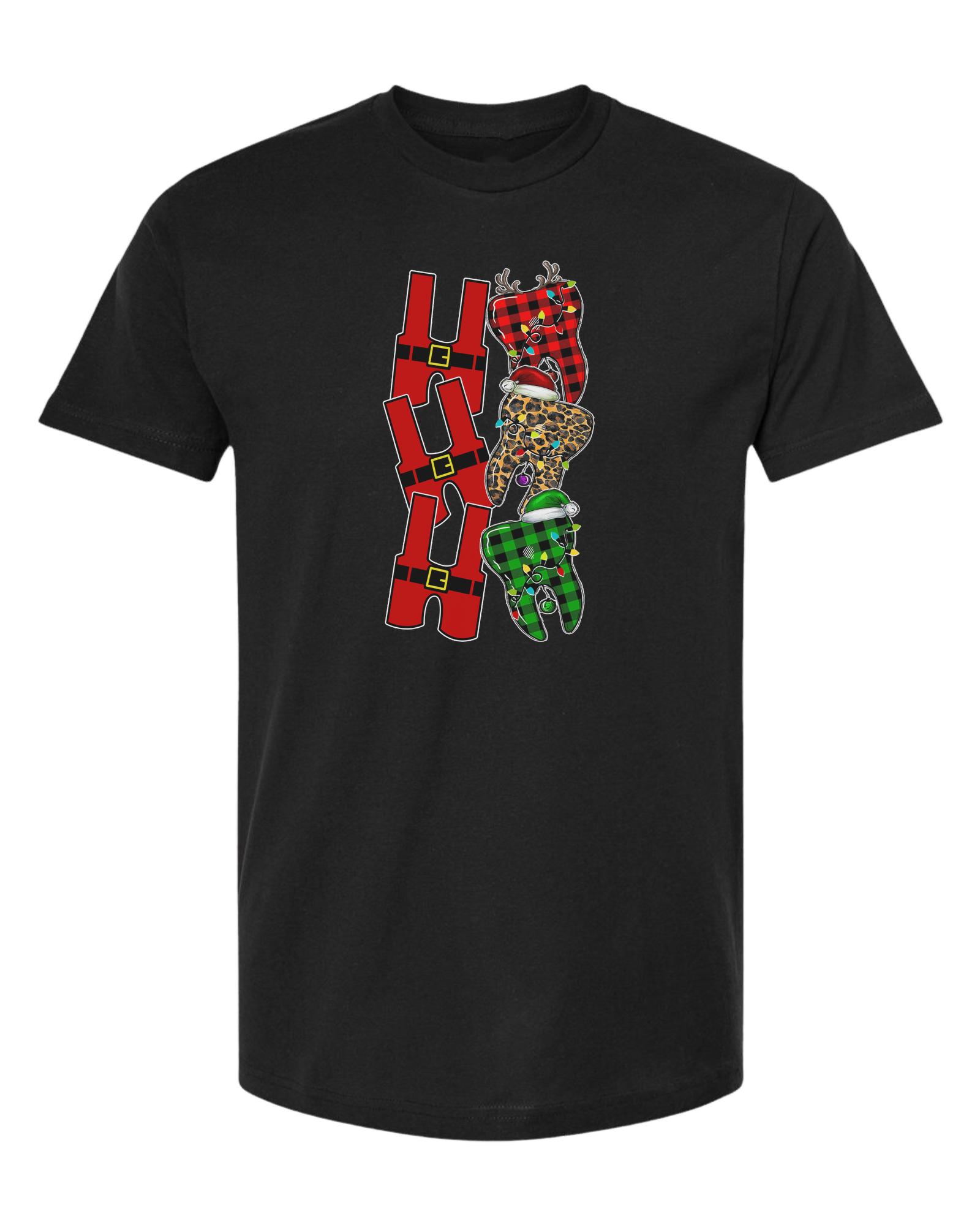 Santa suit H "HO HO HO" graphic Unisex crew-neck  graphic tee Black