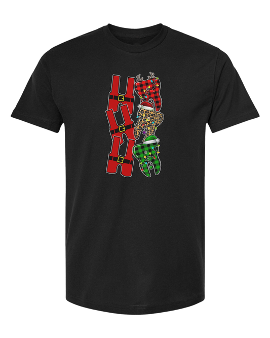 Santa suit H "HO HO HO" graphic Unisex crew-neck  graphic tee Black