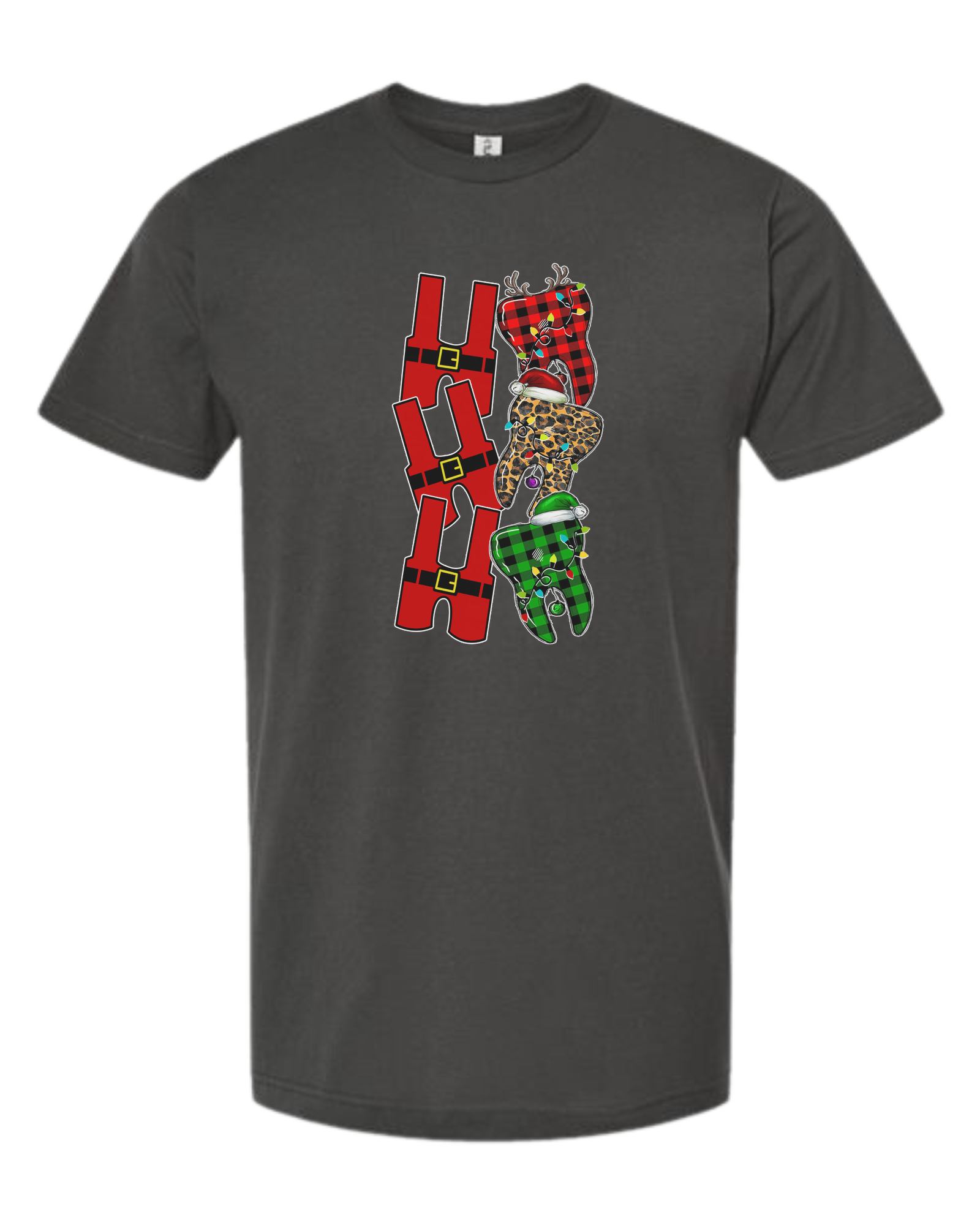 Santa suit H "HO HO HO" graphic Unisex crew-neck  graphic tee Charcoal Grey