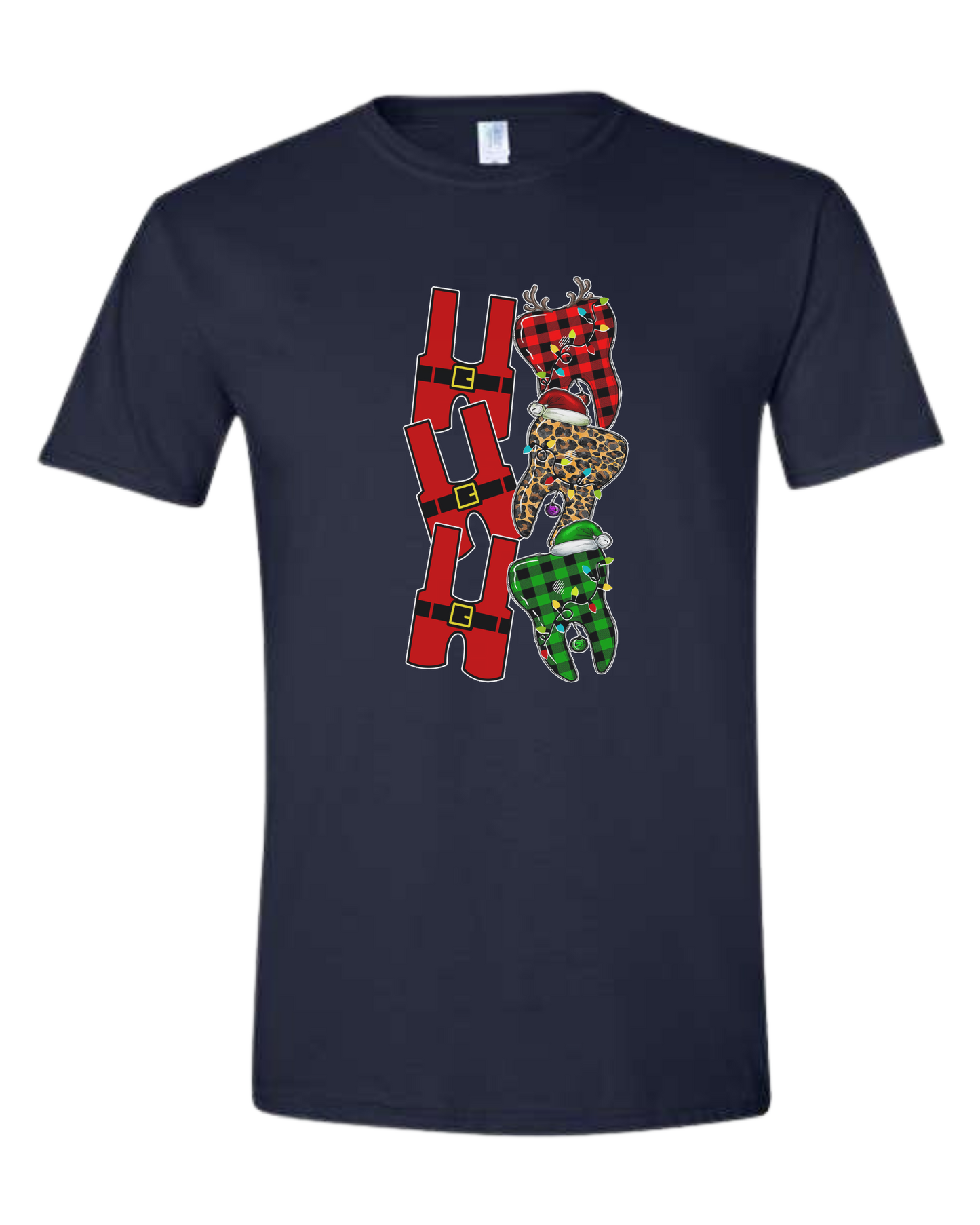 Santa suit H "HO HO HO" graphic Unisex crew-neck  graphic tee Navy Blue