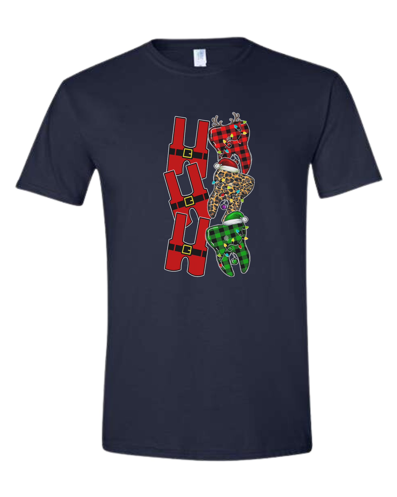 Santa suit H "HO HO HO" graphic Unisex crew-neck  graphic tee Navy Blue