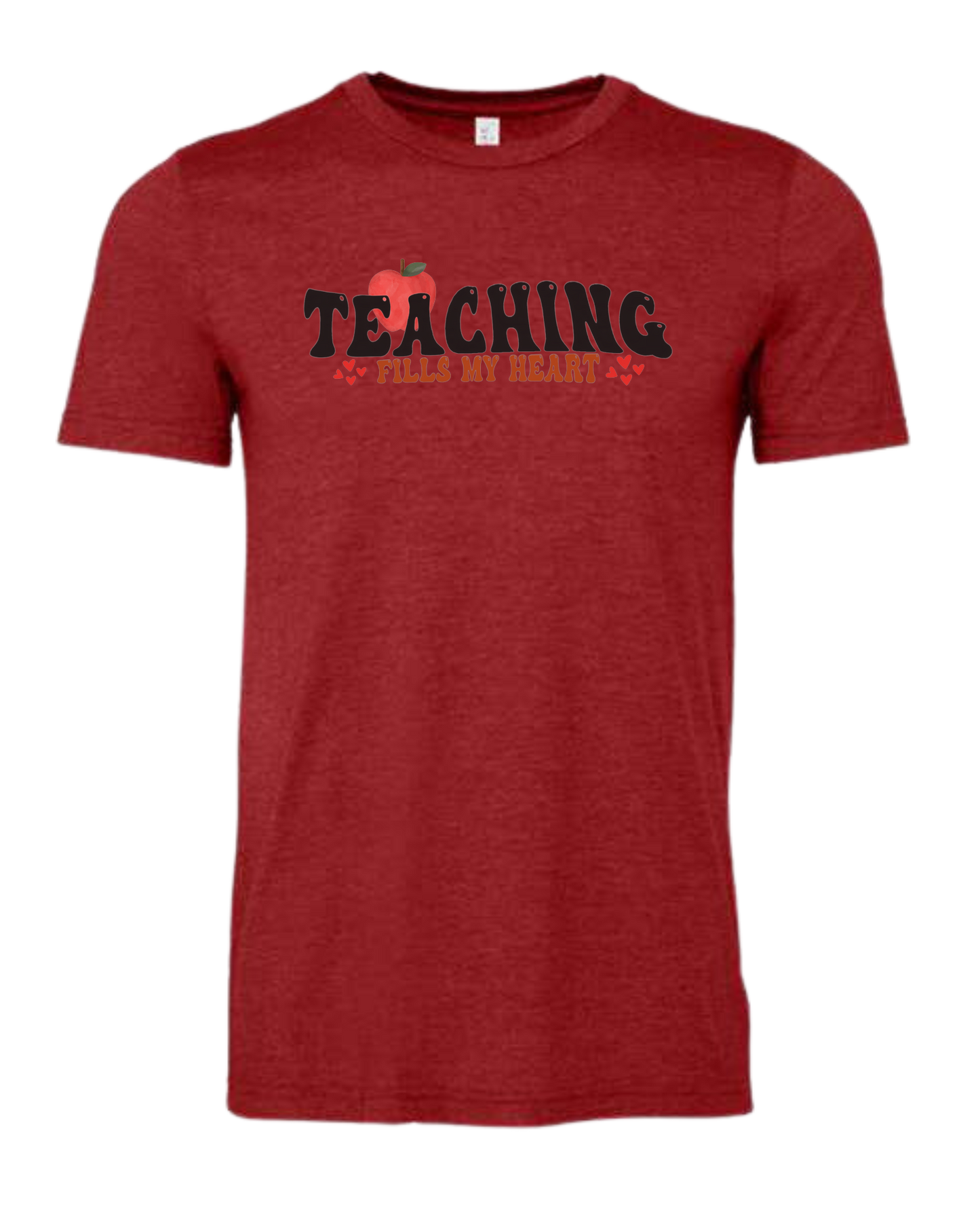 "Teaching Fills my Heart" graphic tee Premium unisex crewneck tee Canvas Red
