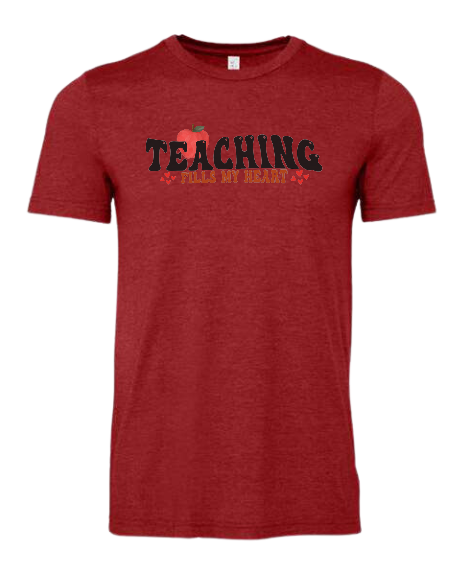 "Teaching Fills my Heart" graphic tee Premium unisex crewneck tee Canvas Red