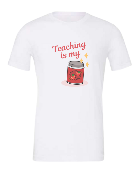 "Teaching is my Jam" design Premium unisex crewneck tee White