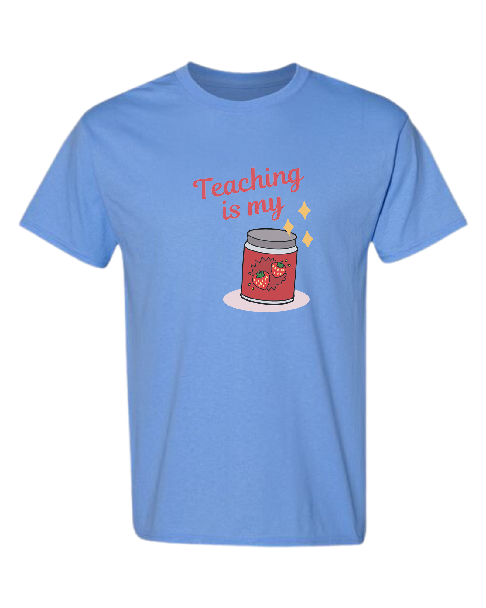 "Teaching is my Jam" design Unisex crewneck graphic tee (light colors) Caroline Blue