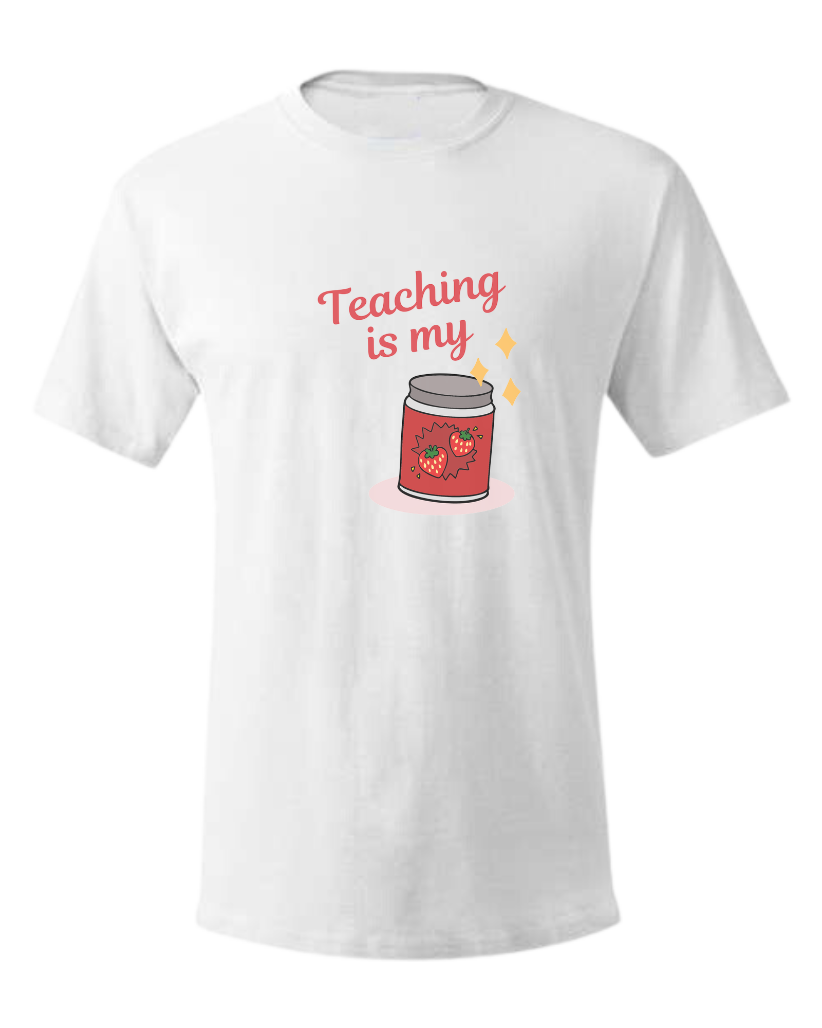 "Teaching is my Jam" design Unisex crewneck graphic tee (light colors) White