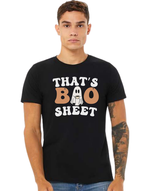 "That's Boo Sheet" ghost graphic Premium unisex crewneck tee Black