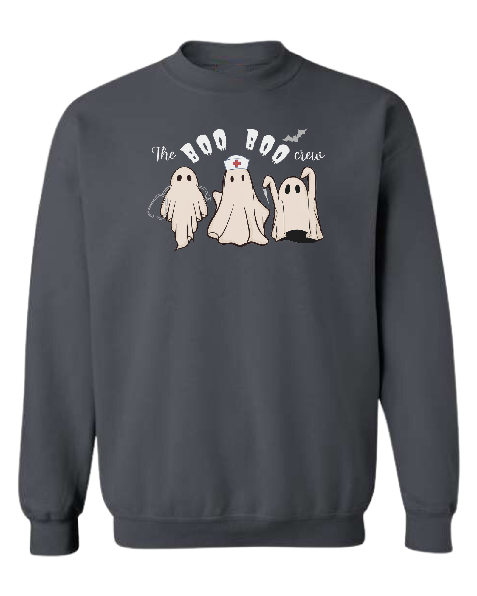 "The Boo-boo crew" nursing ghosts tee Classic unisex crewneck sweatshirt Dark Grey