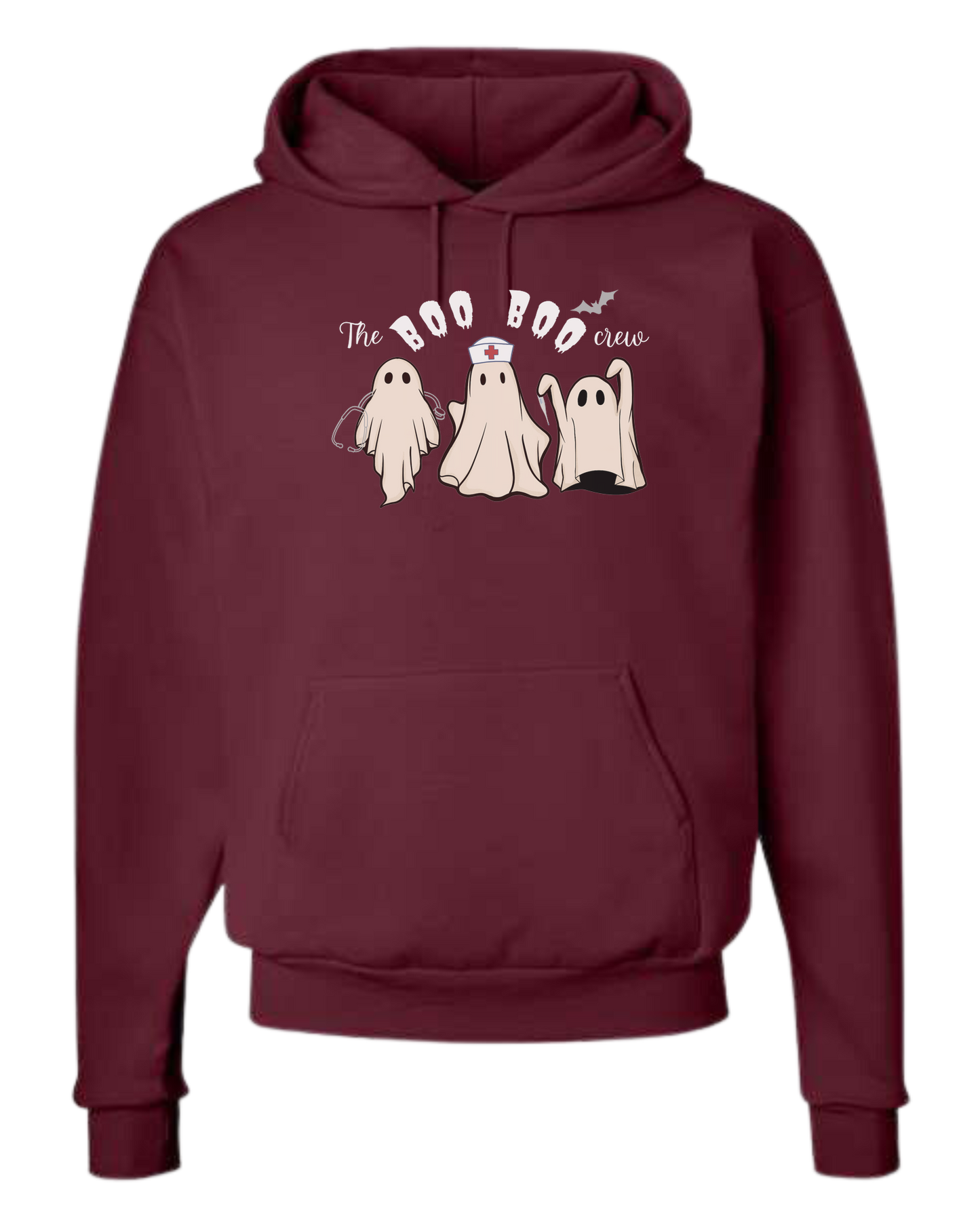 "The Boo-boo crew" nursing ghosts tee Unisex Classic Hoodie Maroon