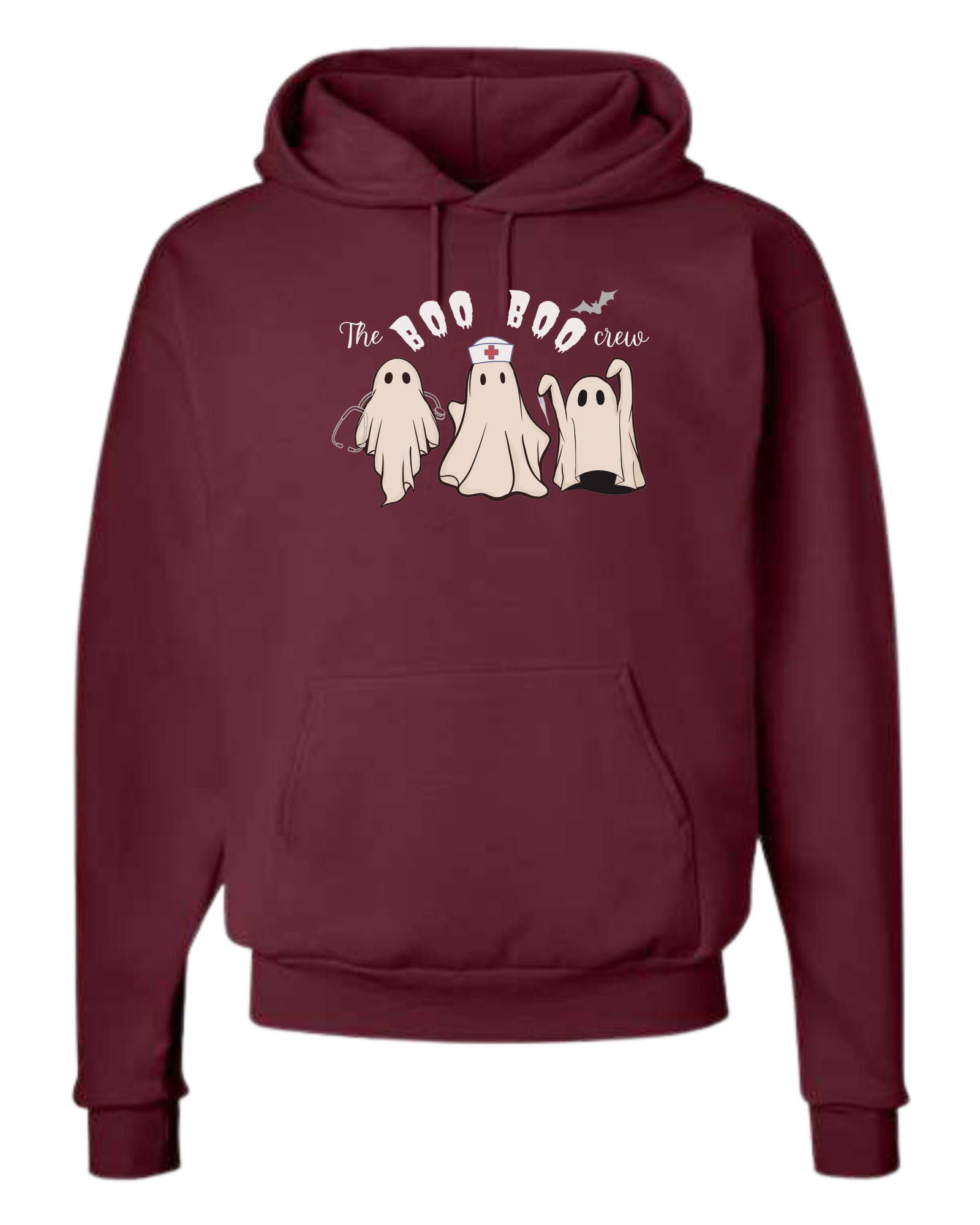 "The Boo-boo crew" nursing ghosts tee Unisex Classic Hoodie Maroon