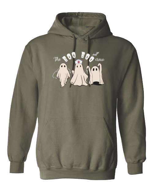 "The Boo-boo crew" nursing ghosts tee Unisex Classic Hoodie Military Green