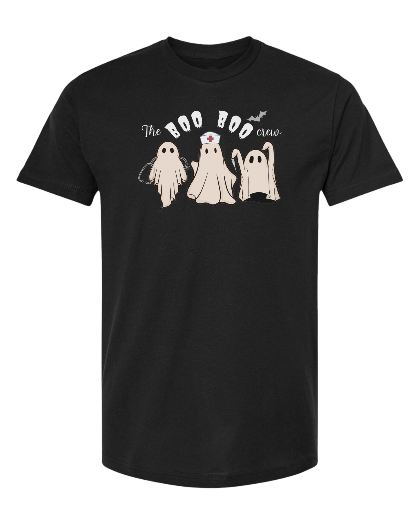 "The Boo-boo crew" nursing ghosts tee Unisex crew-neck  graphic tee Black