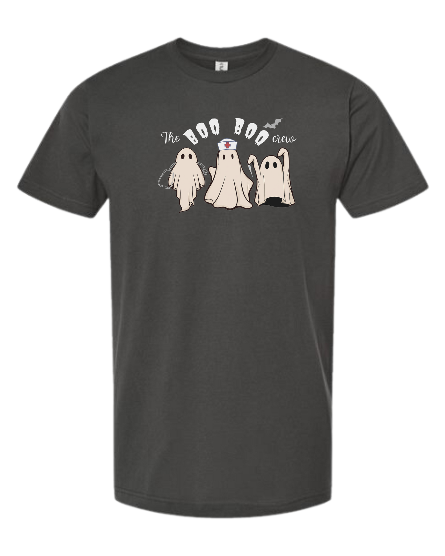 "The Boo-boo crew" nursing ghosts tee Unisex crew-neck  graphic tee Charcoal Grey