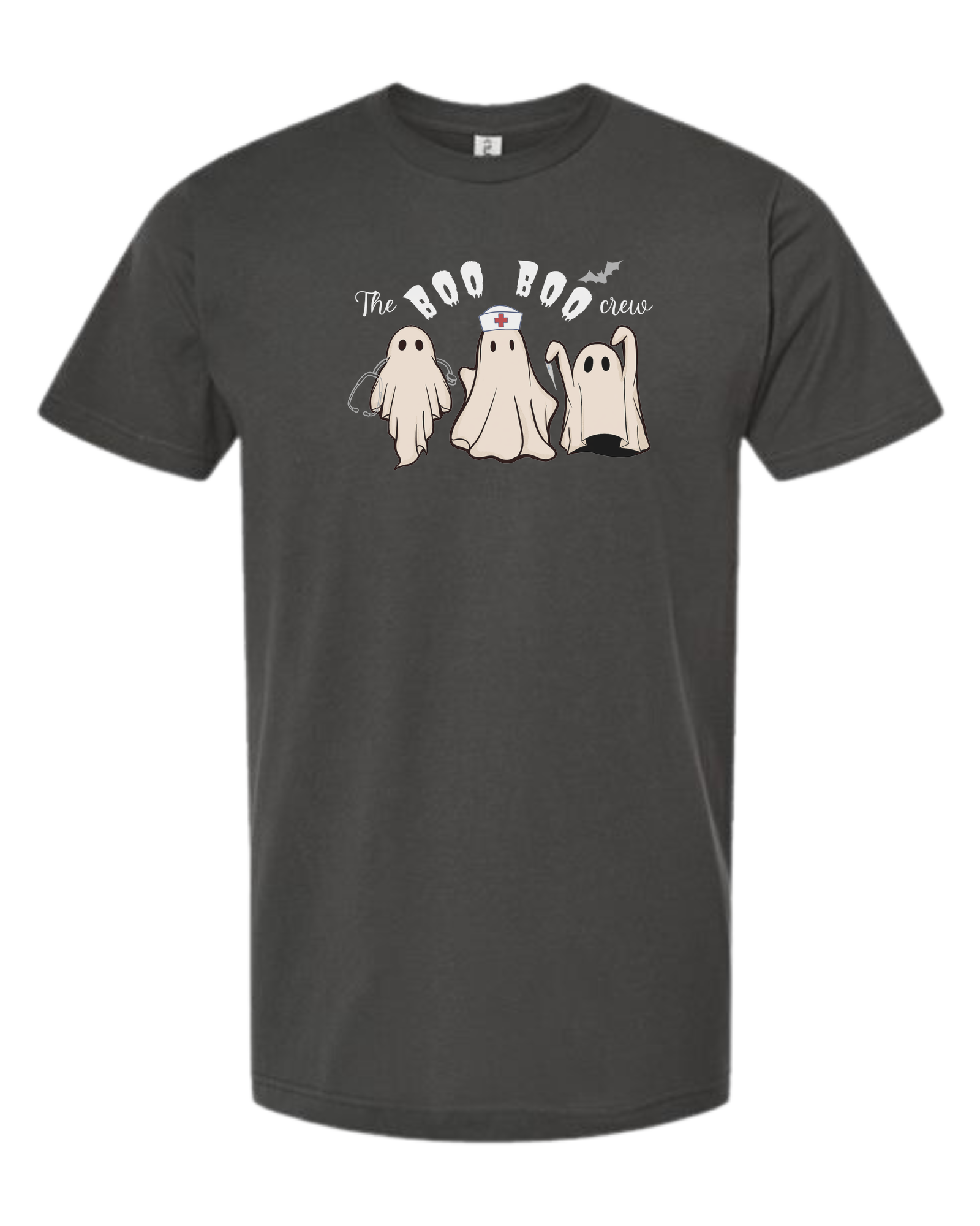 "The Boo-boo crew" nursing ghosts tee Unisex crew-neck  graphic tee Charcoal Grey