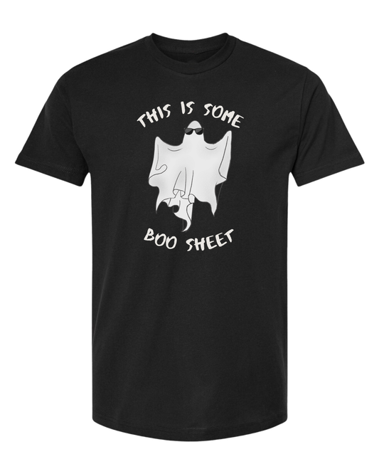 "This is some Boo-Sheet" ghost tee Unisex crew-neck  graphic tee Black