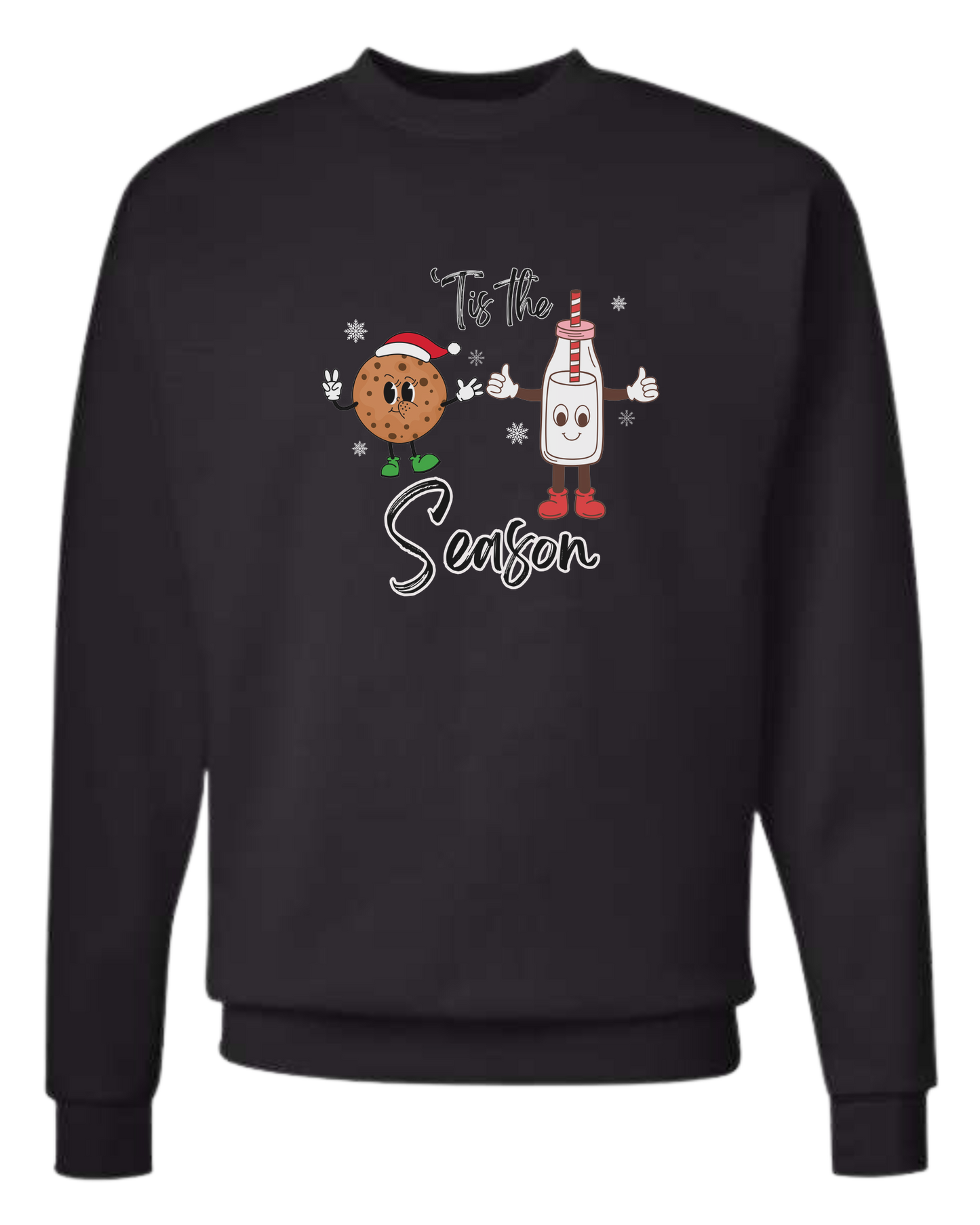 "Tis the Season" milk and cookies graphic Classic unisex crewneck tee Sweatshirt