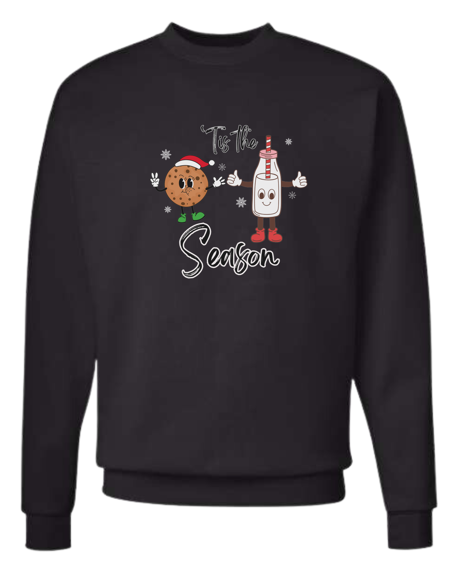 "Tis the Season" milk and cookies graphic Classic unisex crewneck tee Sweatshirt