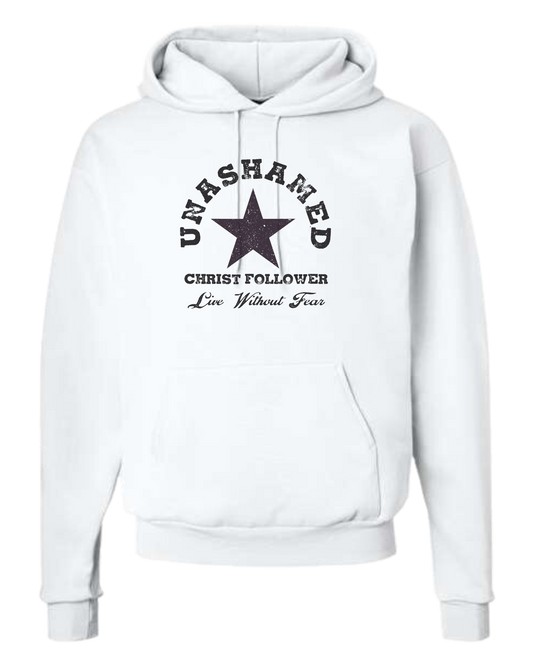 Unashamed Christ Follower graphic tee Unisex Classic Hoodie White