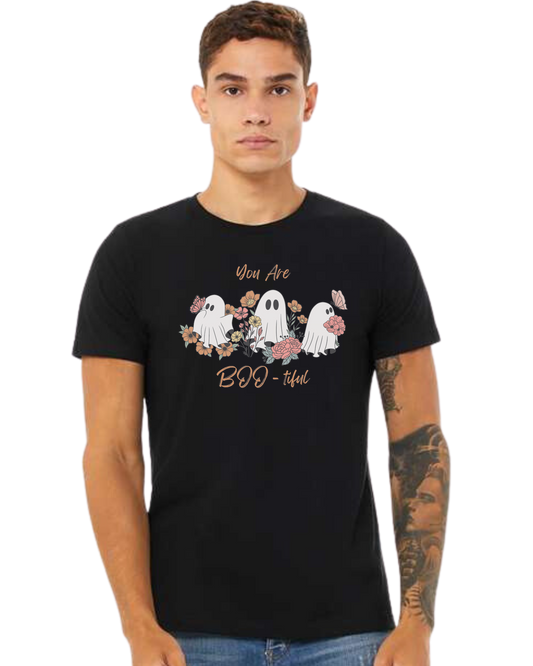 "You are BOO-tiful" ghost tee Premium unisex crewneck tee Black
