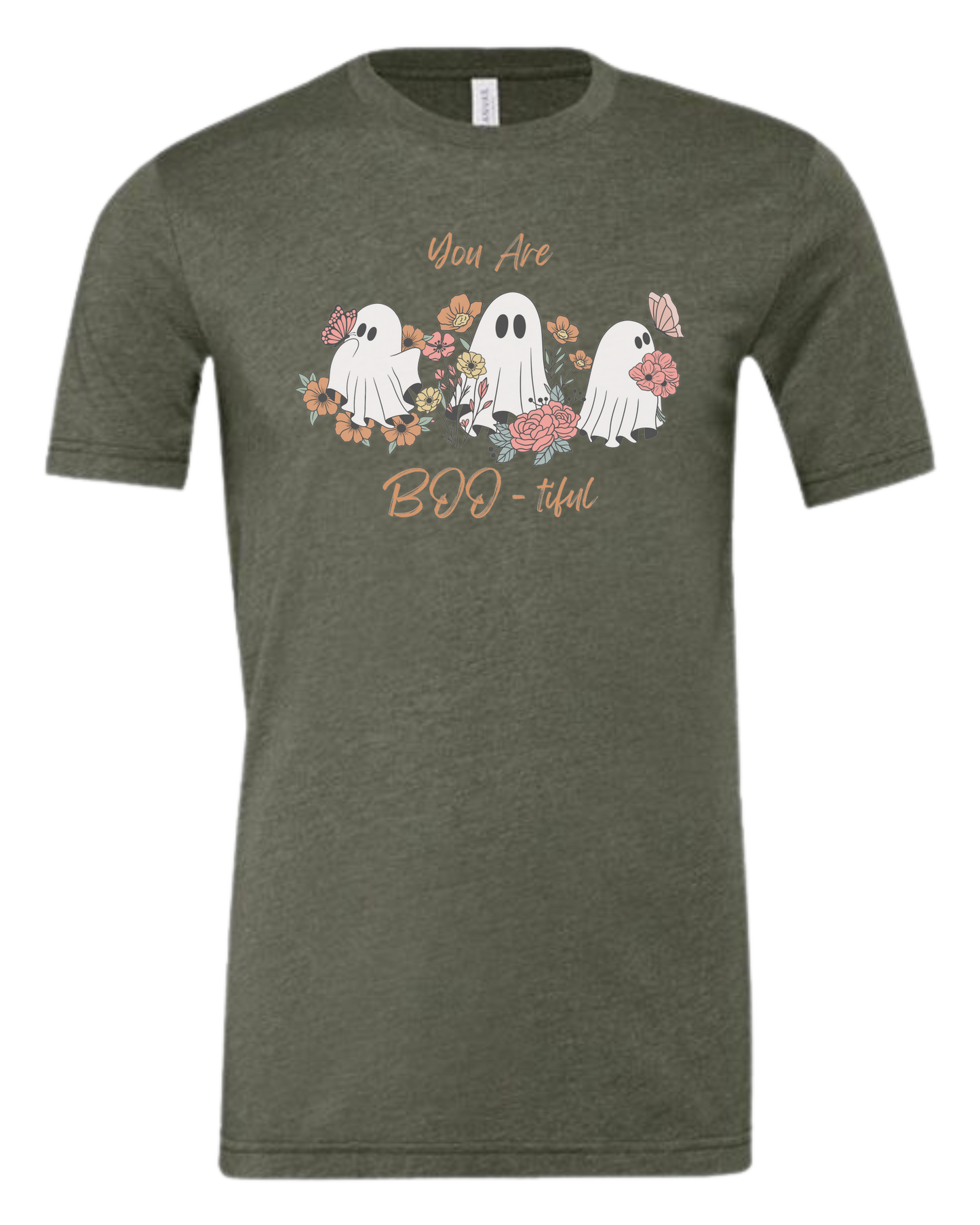 "You are BOO-tiful" ghost tee Premium unisex crewneck tee Military Green