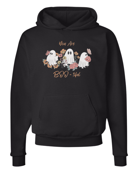 "You are BOO-tiful" ghost tee Unisex Classic Hoodie Black