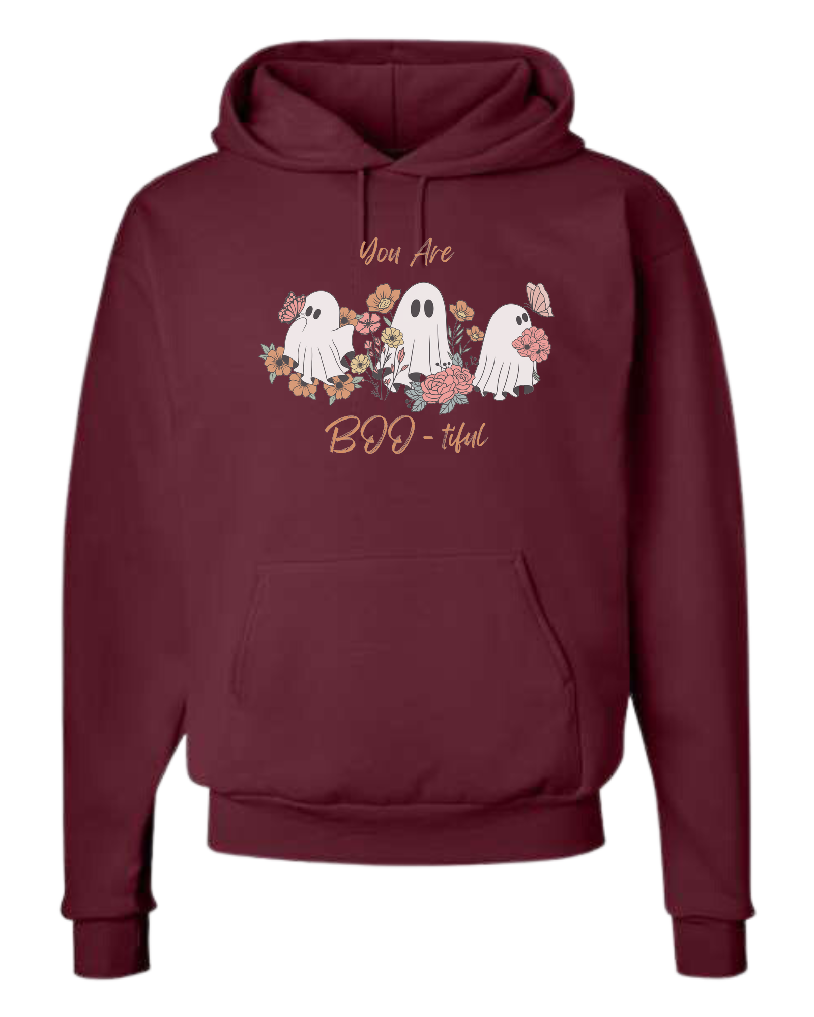 "You are BOO-tiful" ghost tee Unisex Classic Hoodie Maroon