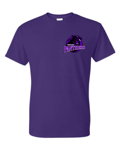 Panthers pocket logo on customizable cotton tee (available in short sleeve & long sleeve)