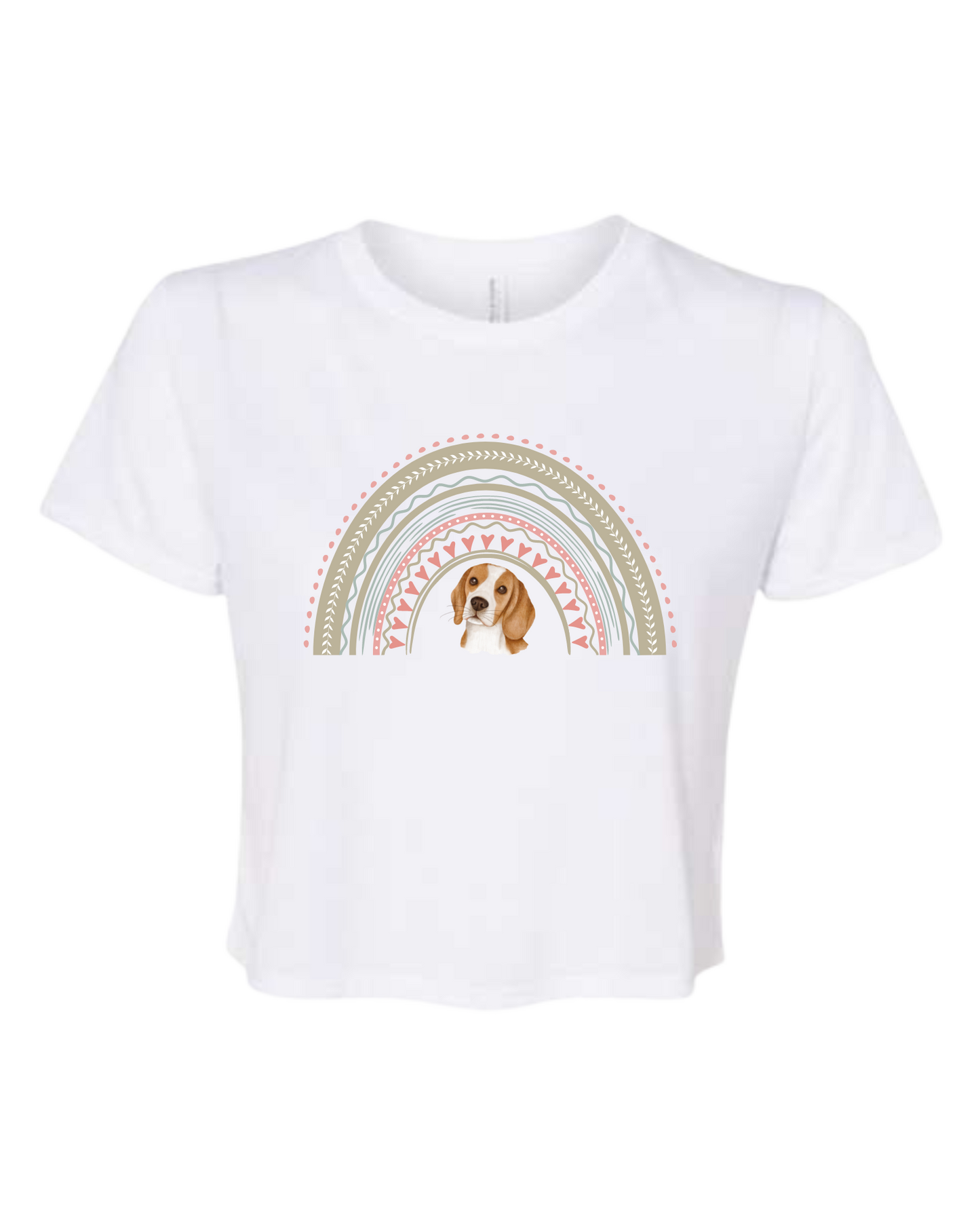 Custom dog in rainbow croptop