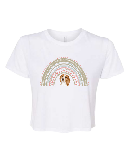 Custom dog in rainbow croptop