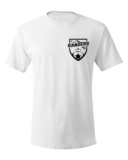 Rangers pocket logo on customizable cotton tee (available in short sleeve & long sleeve)